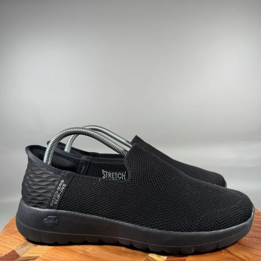 Skechers Slip-ins Go Walk Anywhere Black Mesh Shoes 124641W Womens 9 Wide